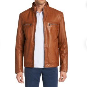 Handmade men's soft sheep leather jacket